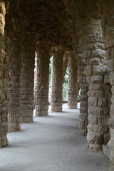Barcelona (Spain). Architectural detail in the Güell Park of the city of Barcelona