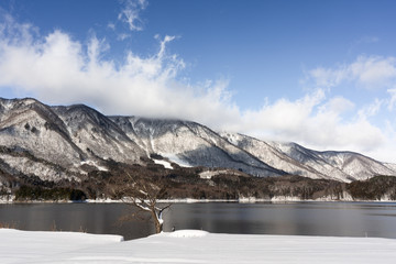 Fototapeta na wymiar 冬の青木湖