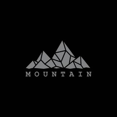 Mountain logo design template.creative stones icon vector