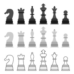 Vector illustration set of chess pieces