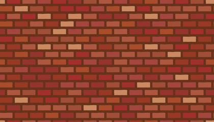 Vector red brick wall background. Old texture urban masonry. Vintage architecture block wallpaper. Retro facade room illustration