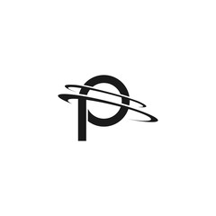lines that make up the letter p logo design template vector