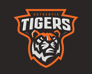 Tiger modern logo. Tiger emblem design template for a sport and eSport team.