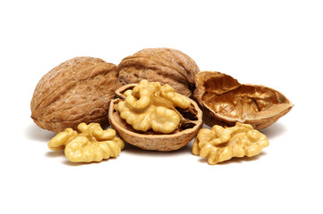 cracked walnut on white