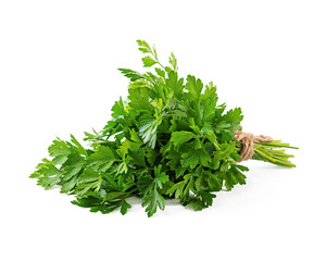 Bunch of parsley isolated on a white background