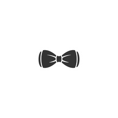 Gentleman bow tie icon isolated on white background. Silhouette of man's necktie.