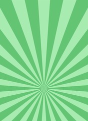 Sunlight retro vertical background. Green color burst background. Fantasy Vector illustration.