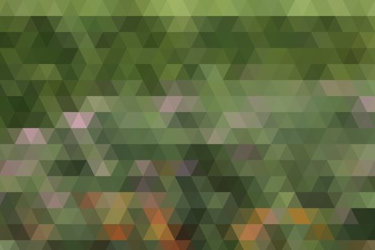 Abstract green background of colorful flower and natural green leaves in pixel mosaic design technique