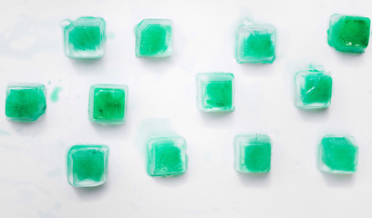 Green staggered ice cubes