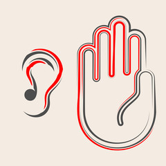 Ear Listen Hand Icon