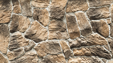 Stone background wall, brown and gray texture