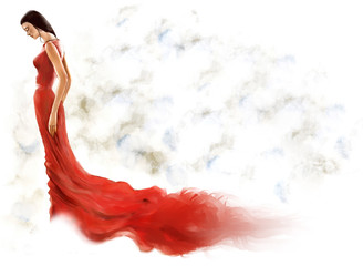 Fototapeta premium red paint splash isolated on white background