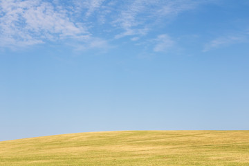 Fototapeta na wymiar Minimalist view of landscape with meadow and sky
