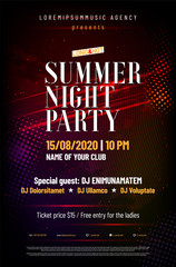 Template for summer night party poster