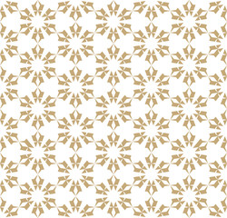 Vector golden floral seamless pattern. Luxury geometric background with flowers