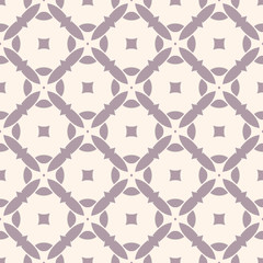 Vector geometric seamless pattern with mosaic tiles. Pale purple and beige color