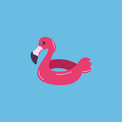 Vector illustration of a pink inflatable flamingo