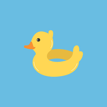 Vector illustration of a rubber duck for swimming