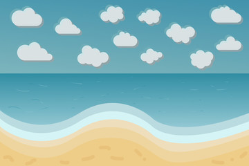 Fototapeta na wymiar Vector illustration of sea beach