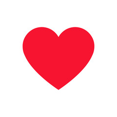 Beautiful red heart isolated on the white background