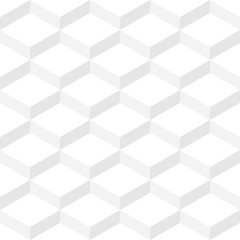 Zig zag seamless pattern. White cubes background with 3d effect
