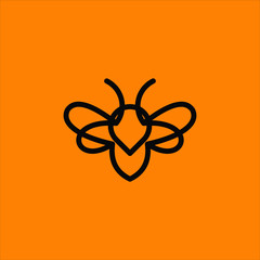 bee logo vector outline minimalist graphic