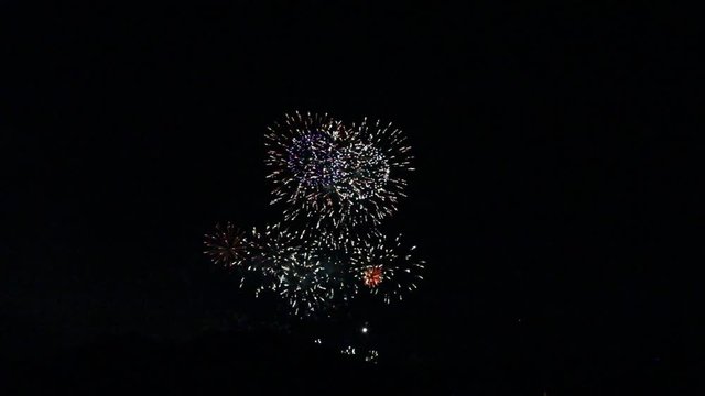 Flashy continuous fireworks at the finale of the fireworks display