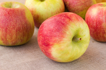 Ripe red apples. Close up.