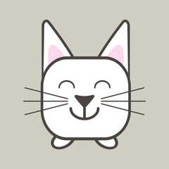 Cute little cat isolated on light background