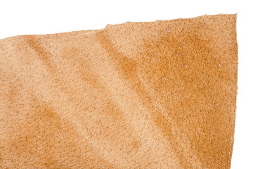 Piece of brown leather, back side