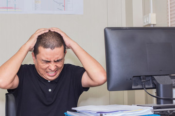 A man working hard burn out syndrome