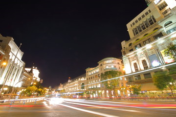 Fototapeta na wymiar Madrid historical building night cityscape Spain