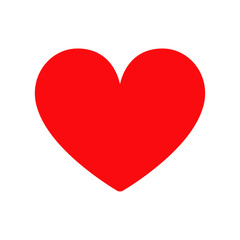 Beautiful red heart isolated on the white background