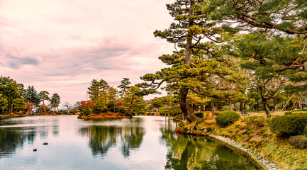 Kenrokuen garden in Kanazawa  , One of Japan's "three most beautiful landscape gardens" in Japan