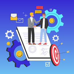 Two people shaking their hands. Business deal