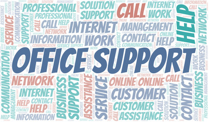 Fototapeta premium Office Support word cloud vector made with text only.