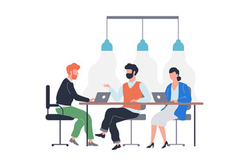 Group of people on business meeting. Team sitting