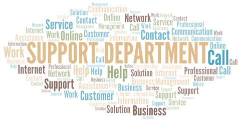Fototapeta premium Support Department word cloud vector made with text only.
