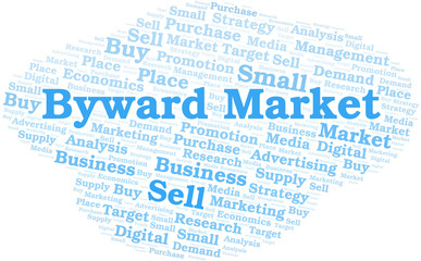 Byward Market word cloud. Vector made with text only.