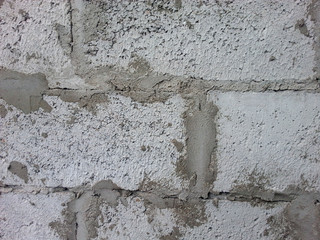 Gray wall of expanded clay concrete blocks