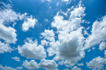 Blue sky white cloud white background. Beautiful sky and clouds in the afternoon.