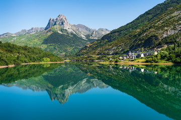 Landscape of a Lanuza lake in the spanish pyrenees. 