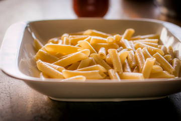 Pasta plumitas sin salsa