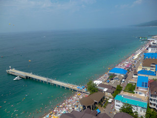 Sochi, Lazarevskoye, top view of the embankment