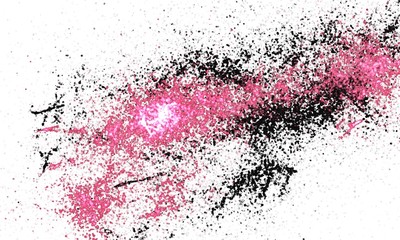 Gouache dots or stars and stains on a white background. Two-color divorces.