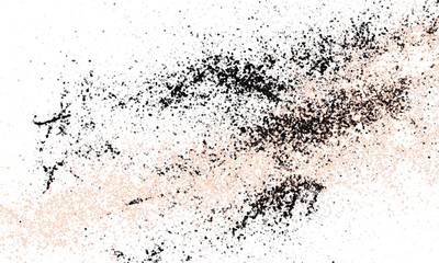 Gouache dots or stars and stains on a white background. Two-color divorces.