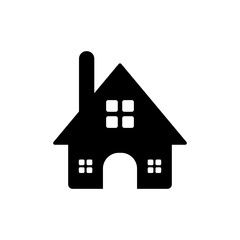 Black home icon vector illustration on white background