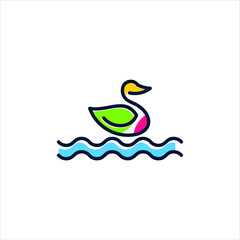 swan vector outline quality premium download template