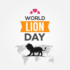 World Lion Day Vector Design Template For Animal Care