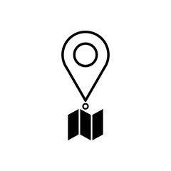 Black location icon vector illustration on white background